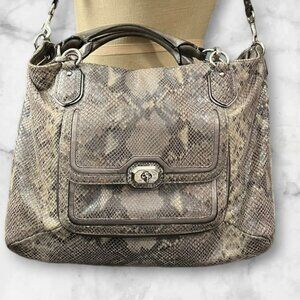 Coach‎ Campbell Exotic Python Leather Izzy Fashion Satchel F24852